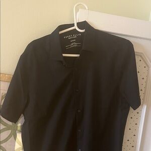 Perry Ellis Men's Classic Black Button Down Shirt